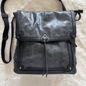 The Sak Black Leather Backpack Purse Distressed Look Leather